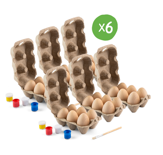 Combo x6 Cubetas- Huevos de Madera